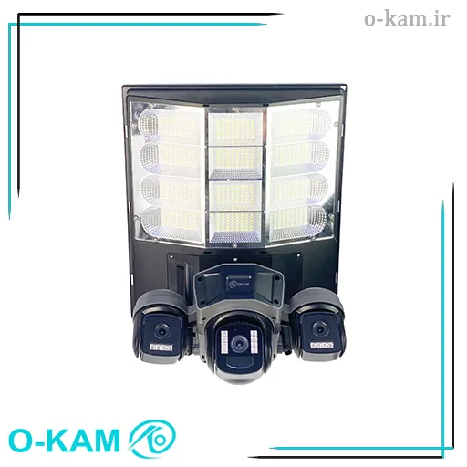 دوربین تیر چراغ برقی هوشمند 3 لنز سولار سیم کارتی اوکم مدل O-kam TL31